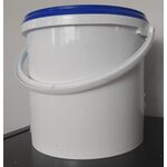 plastic bucket with roll of wipers