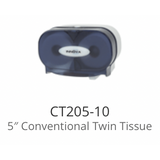 twin 5" bathroom tissue dispenser