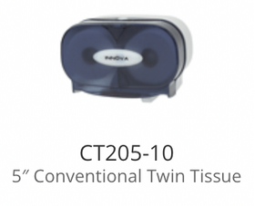 twin 5" bathroom tissue dispenser